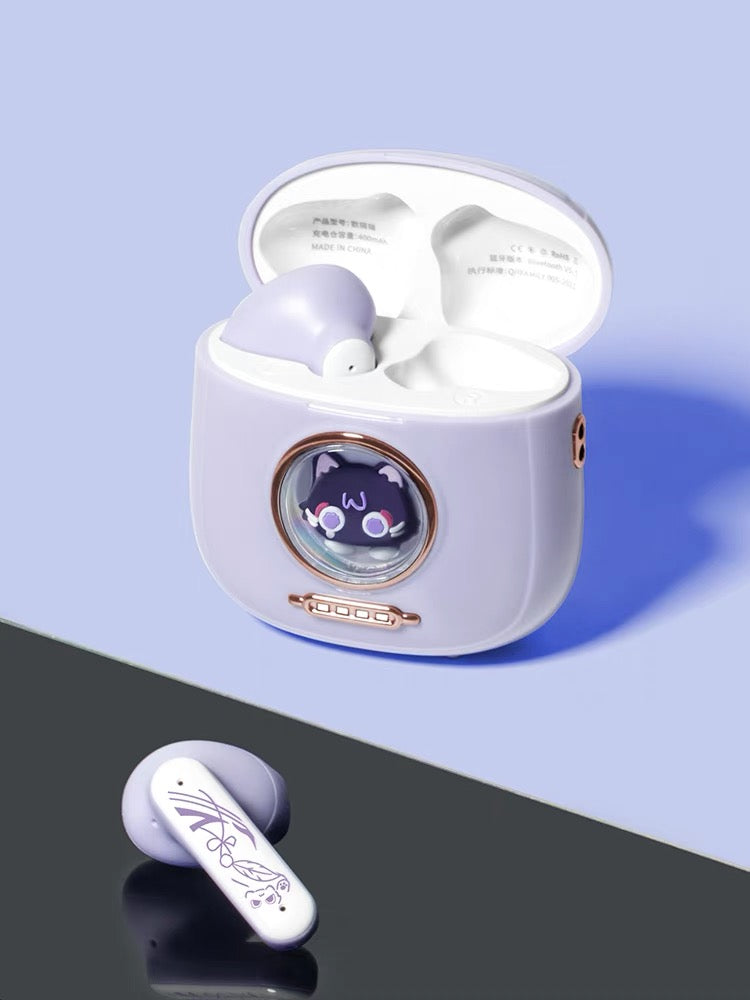 Genshin Impact Sacrameow Cute Bluetooth Headphones